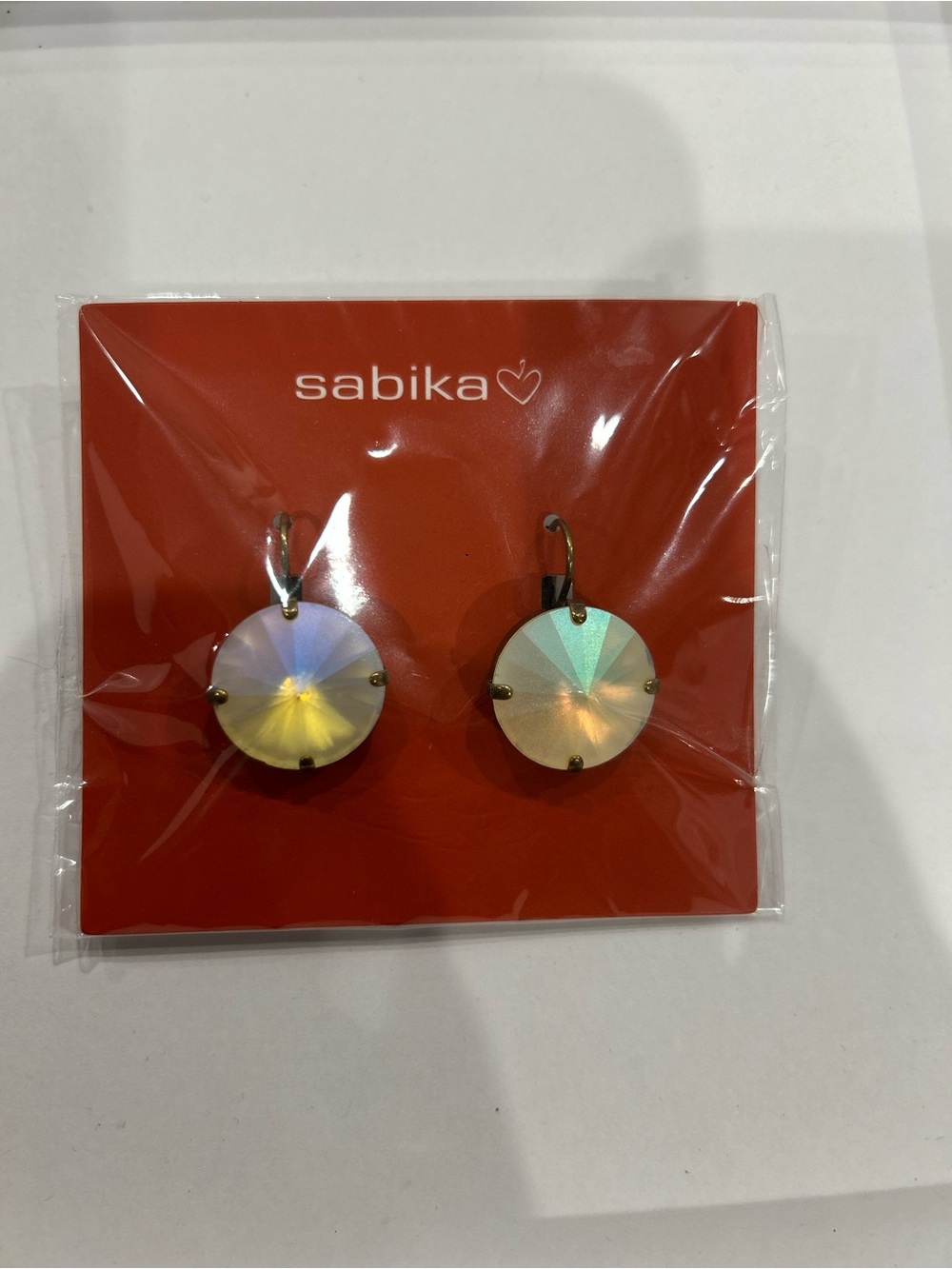 Sabika Austrian Crystal leverback drop earrings